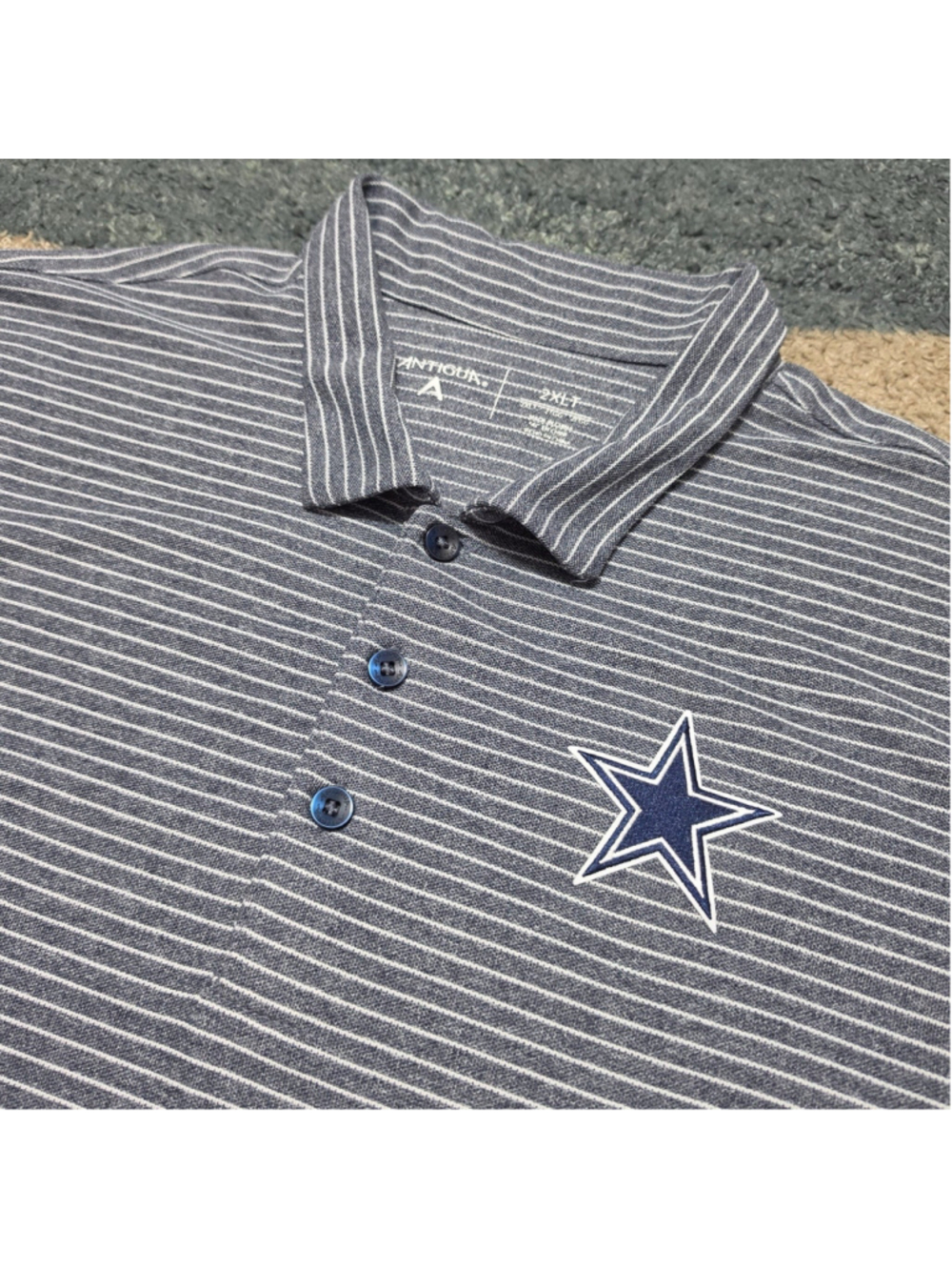 Dallas Cowboys Antigua Polo Shirt Men’s 2XLT NFL Blue Performance Fan